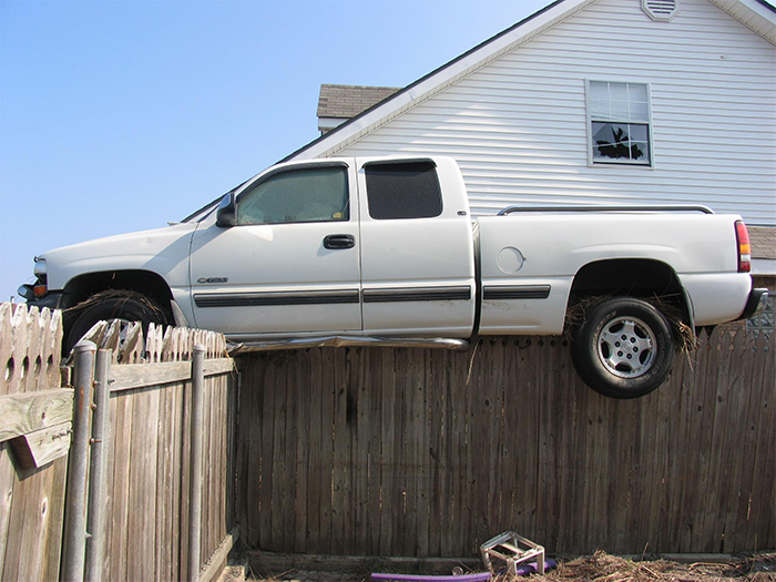 strange things truck fence