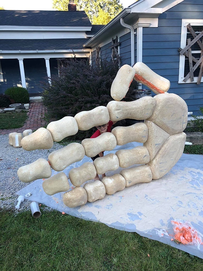 alan perkins diy halloween decoration massive foam block hand bones