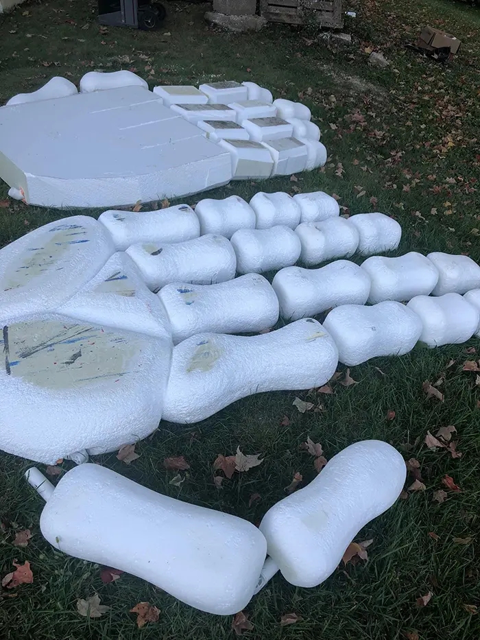 alan perkins massive foam block hand bones diy halloween decoration