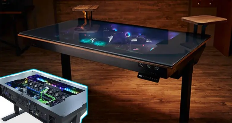 built in gaming computer desk
