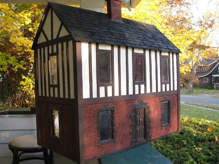 english tudor dollhouse exterior