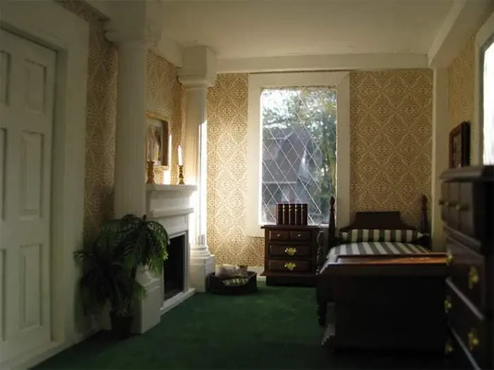 english tudor dollhouse interior bedroom