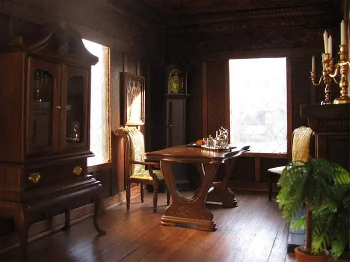 english tudor dollhouse interior dining room