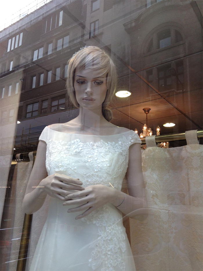 funny mannequin wedding dress