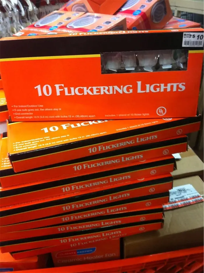 funny product name flickering lights