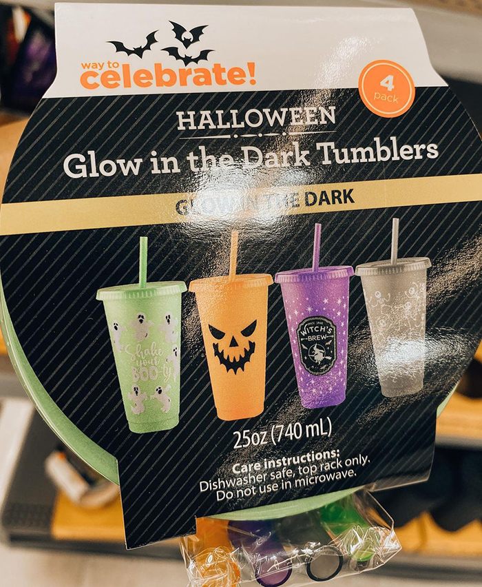 set of four halloween tumblers