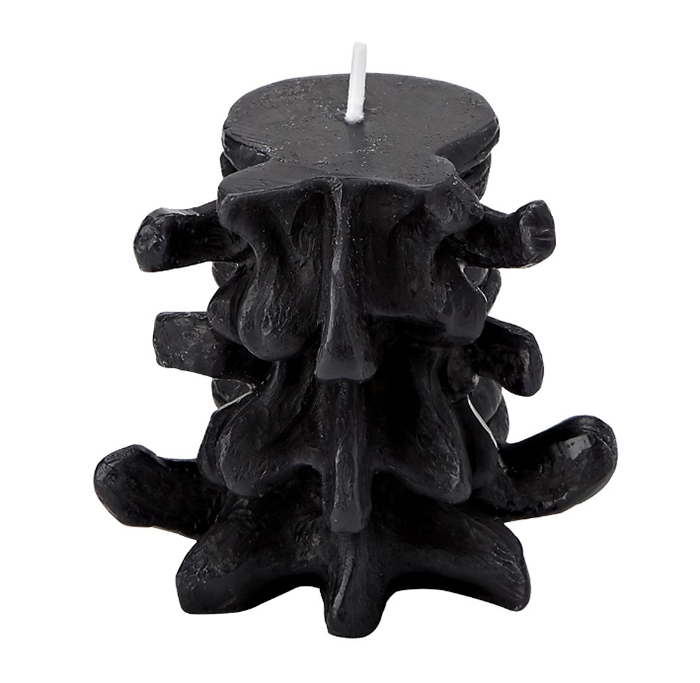 skeleton-inspired halloween wax candle