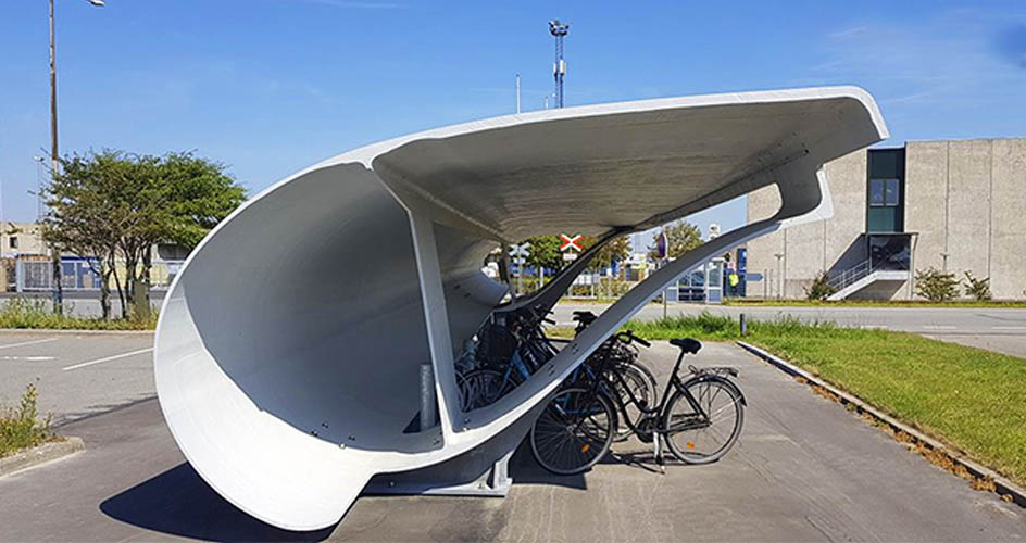 turbine blade bike shelter