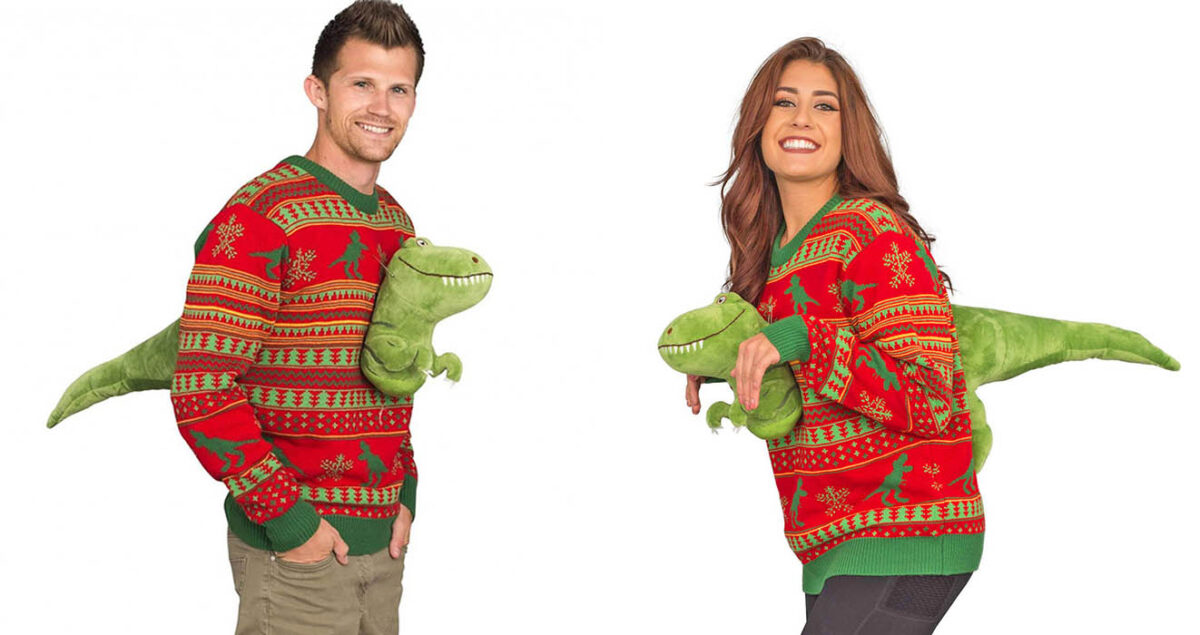 Dinosaur T-rex Christmas Ugly Sweater