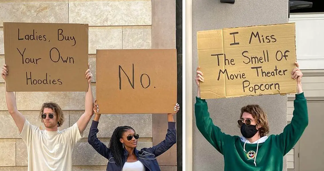 This Guy Is Using His Spare Time To Protest About The Annoying Things In Life