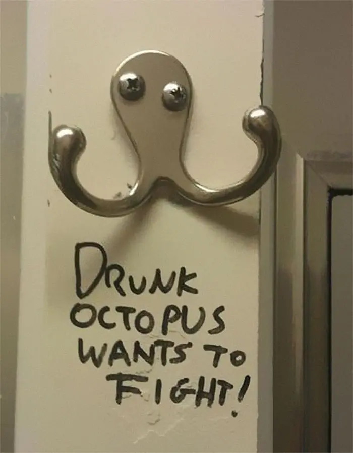 funny pareidolia drunk octopus