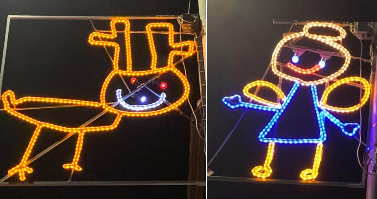 Christmas lights designed by children