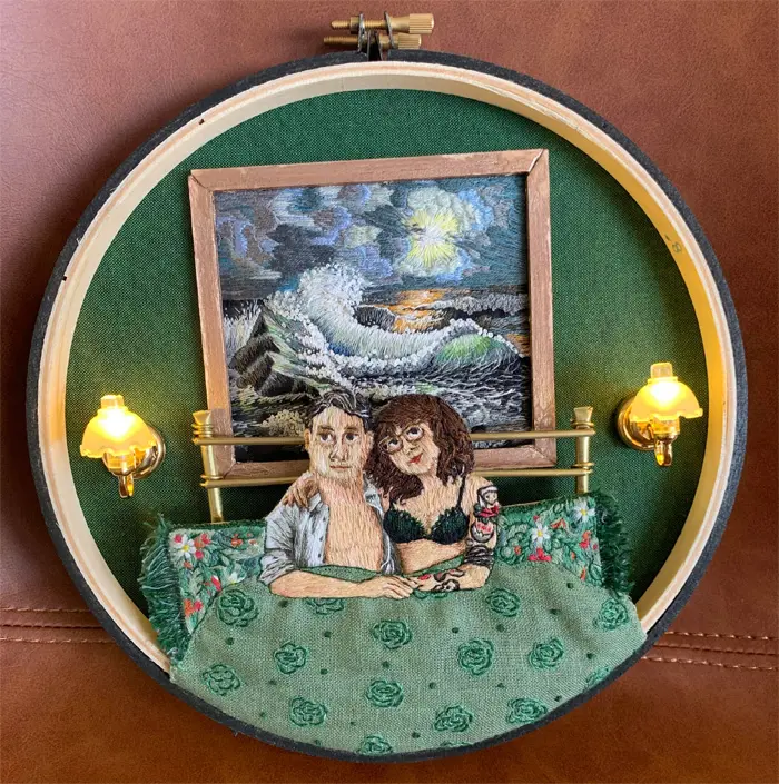 beautiful embroidery couple photo