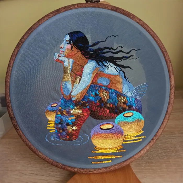 beautiful embroidery mermaid
