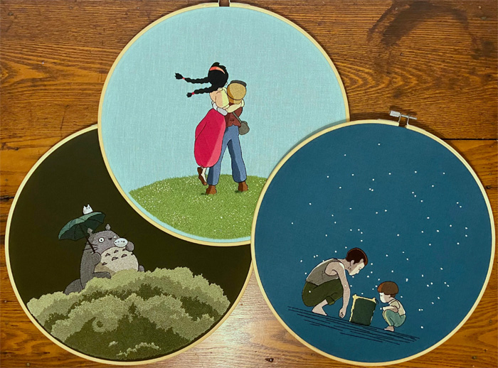 beautiful embroidery studio ghibli films