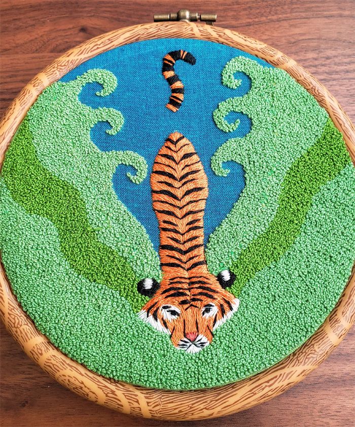 beautiful embroidery water tiger