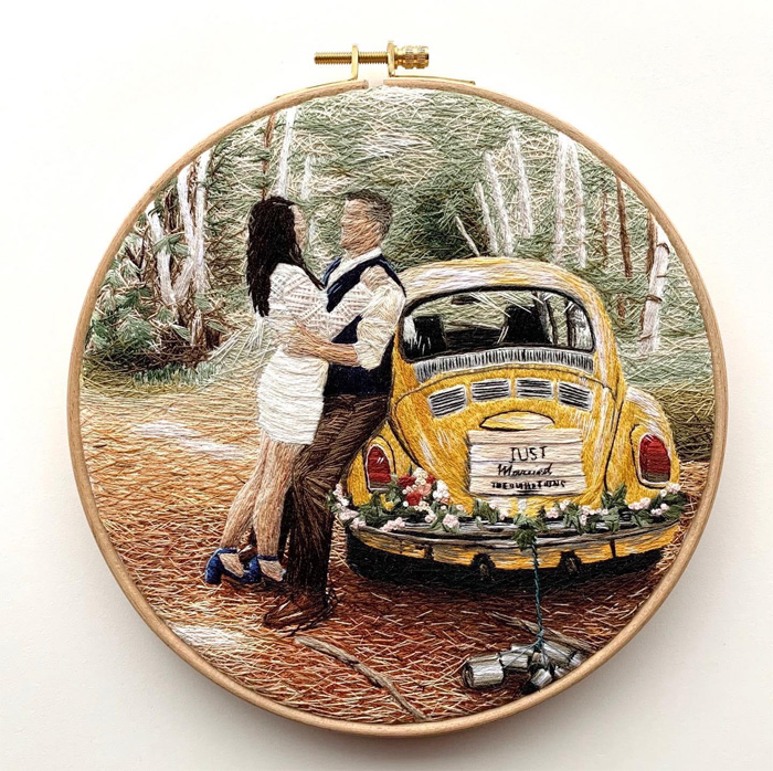 beautiful embroidery wedding gift