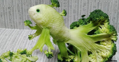 broccoli fish art