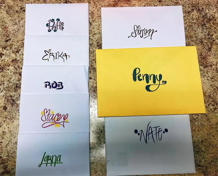 decorative writing greeting cards
