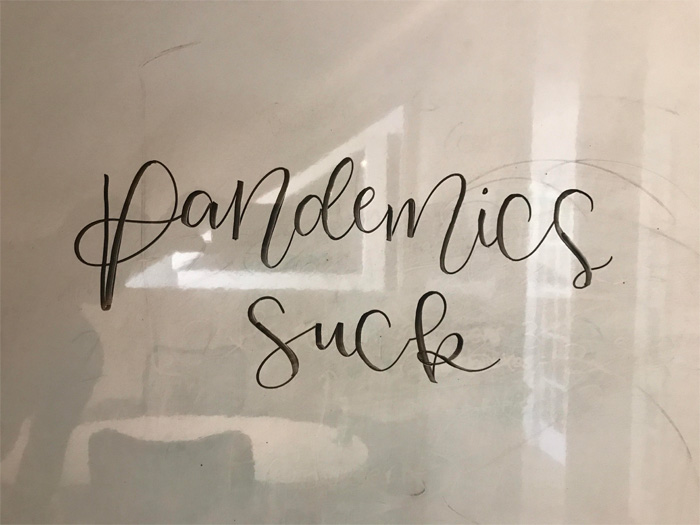 decorative writing pandemics suck