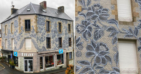 lace pattern street art