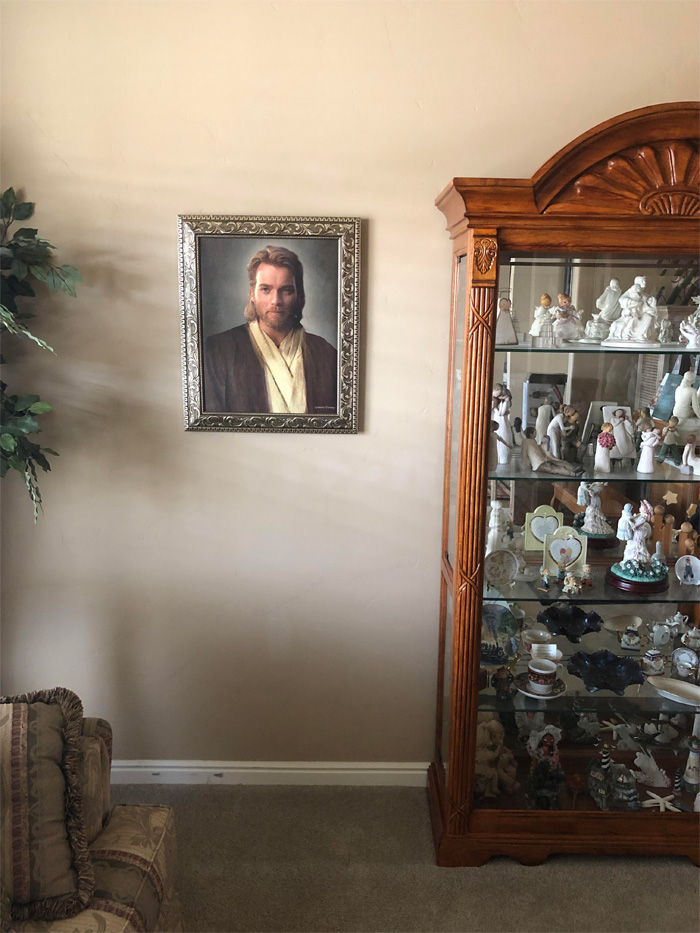 obi-wan kenobi portrait mistaken for jesus christ