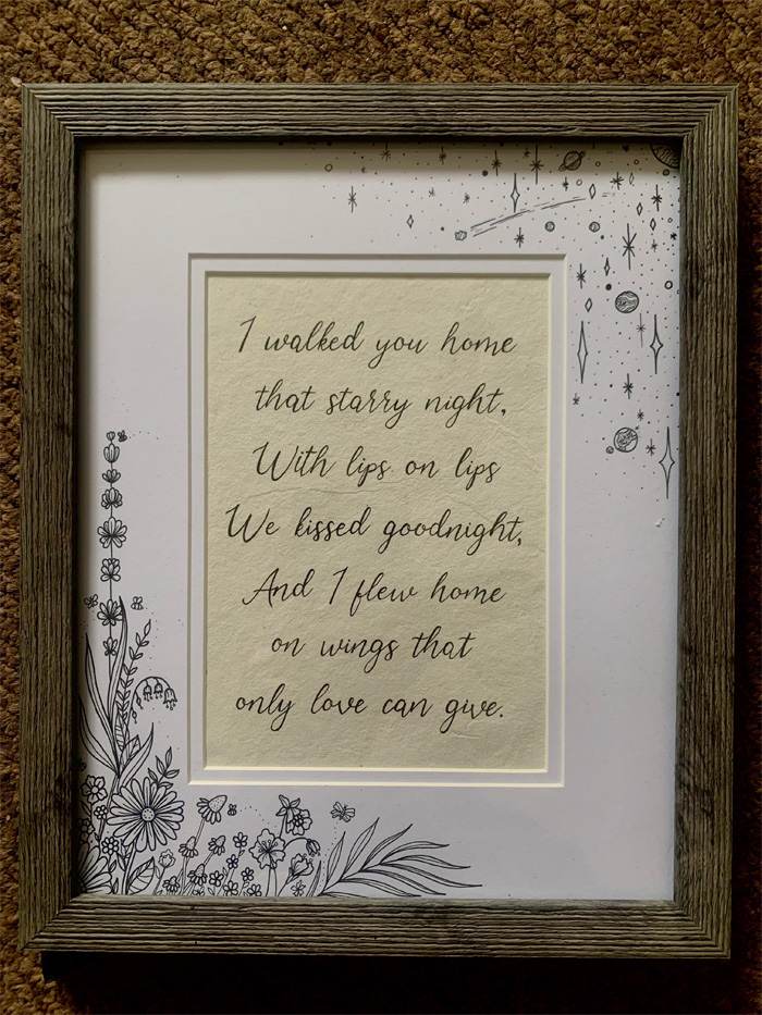 stylistic writing framed poem