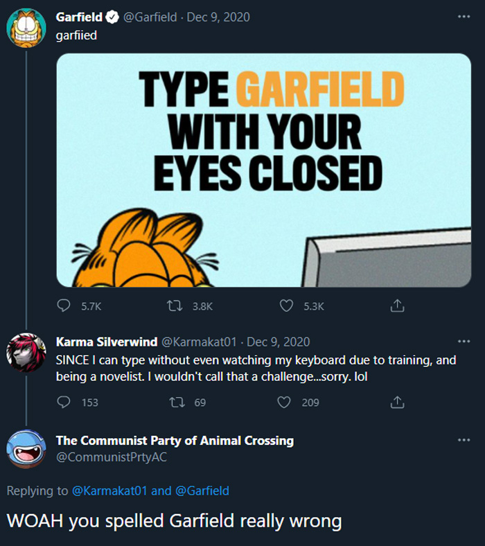 savage answers garfield spelling