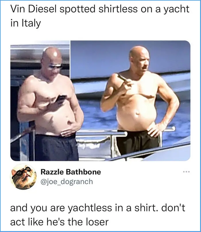 savage answers shirtless yacht
