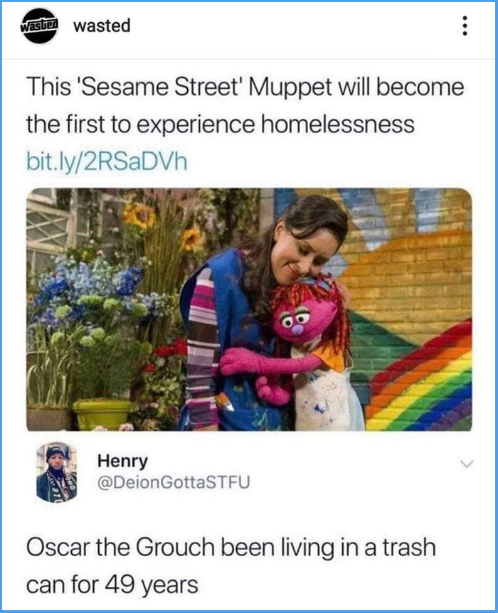 technically true homeless muppet
