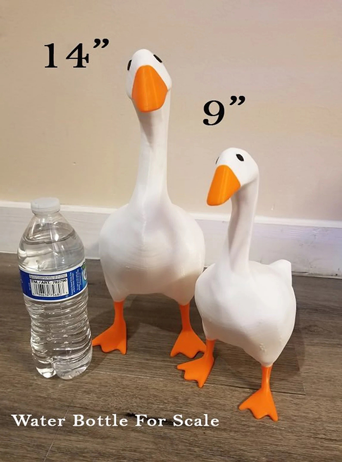 3d printed magnetic goose figurines size variants