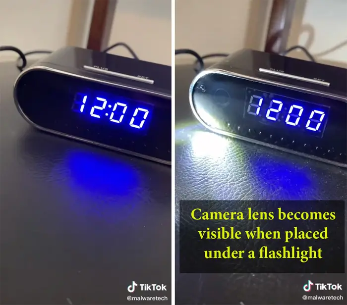 alarm clock spy cams detected