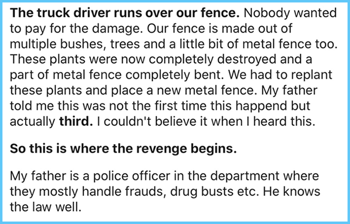 neighbors running over fence revenge story damaged fence