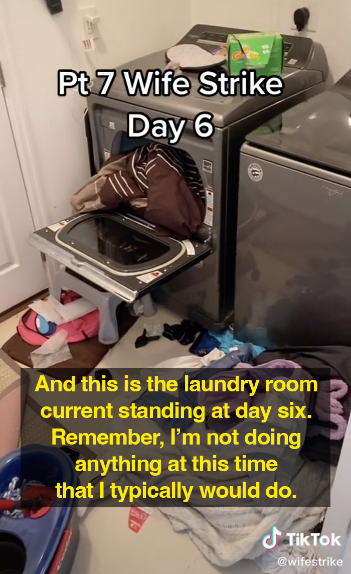 wife strike laundry room disaster