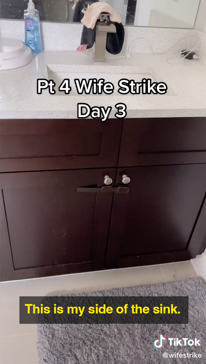 wife strike one week without cleaning wife's sink