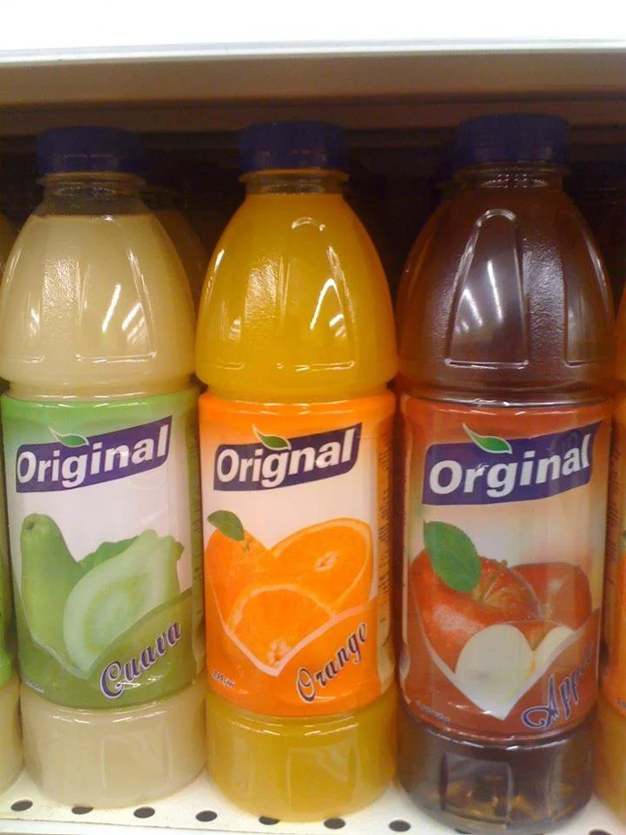 worst misspellings original fruit juice
