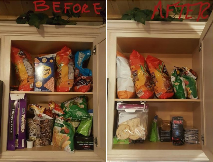 zip n store pantry cabinet before and after
