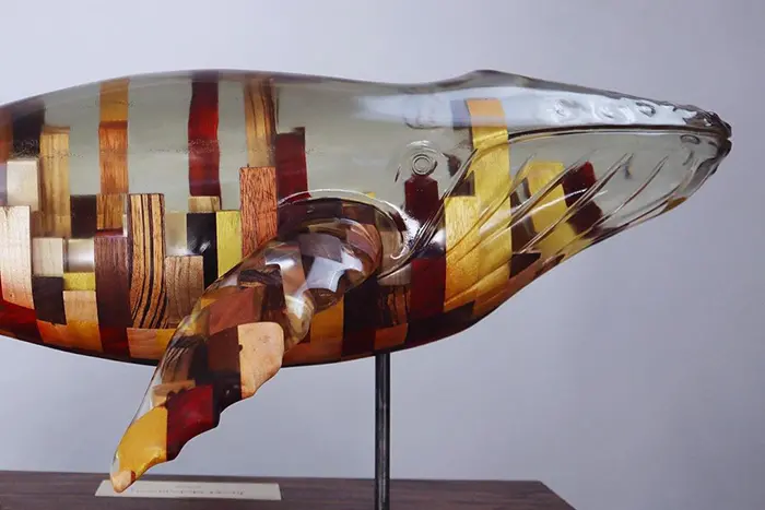 blake mcfarland the whale resin and wood animal sculpture