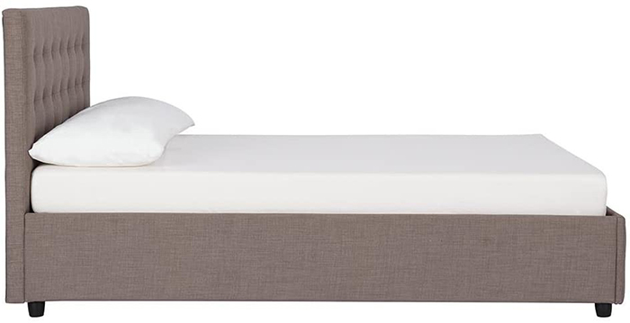 space-saving platform bed with upholstery