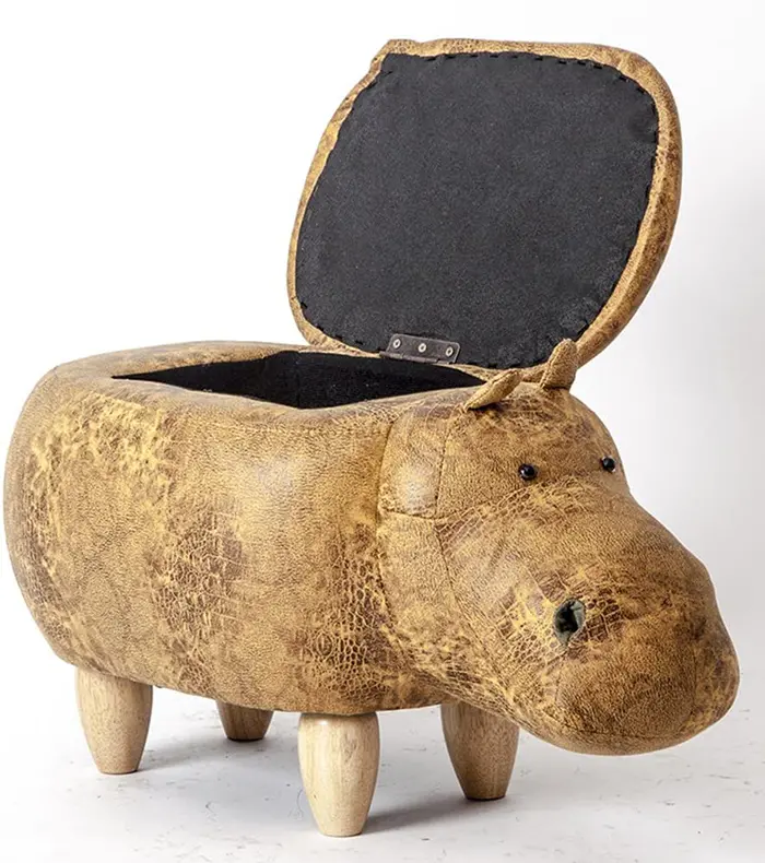 hippopotamus storage ottoman