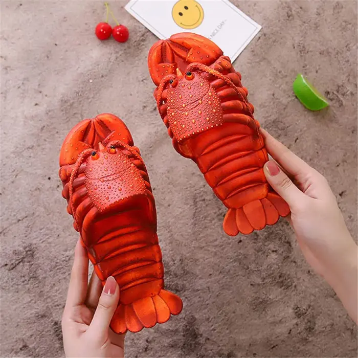 lobster-shaped sandals red color
