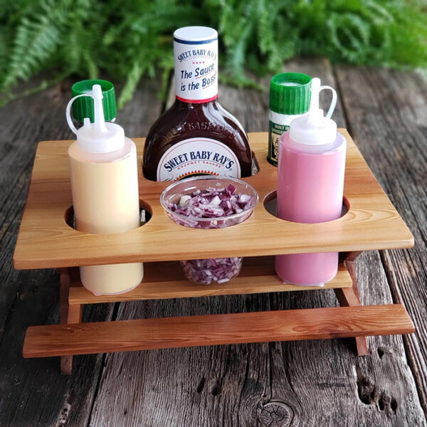 Platic Table Condiments A Tiny Condiment Picnic Table Is The Perfect Companion To Any Feast