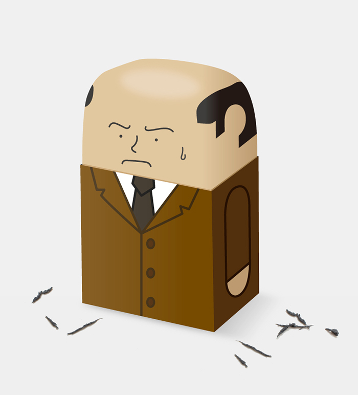 salaryman losing hair eraser