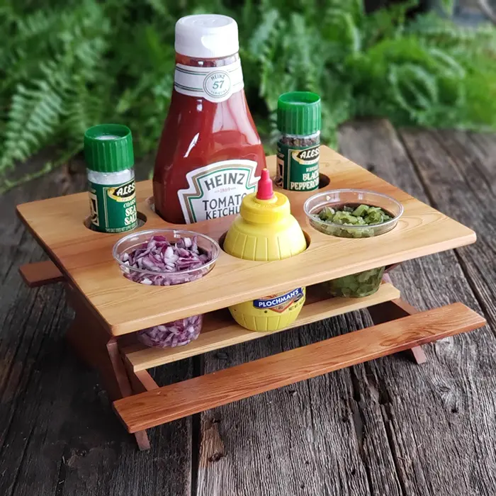 tiny condiment picnic table