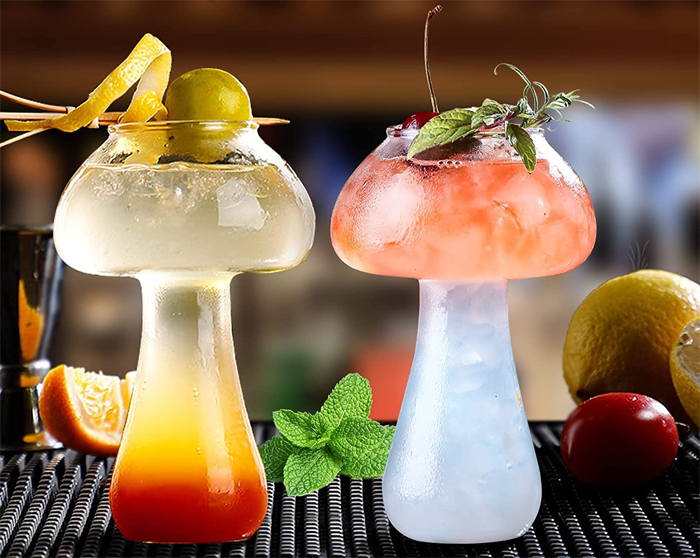 toadstool-shaped cocktail cups