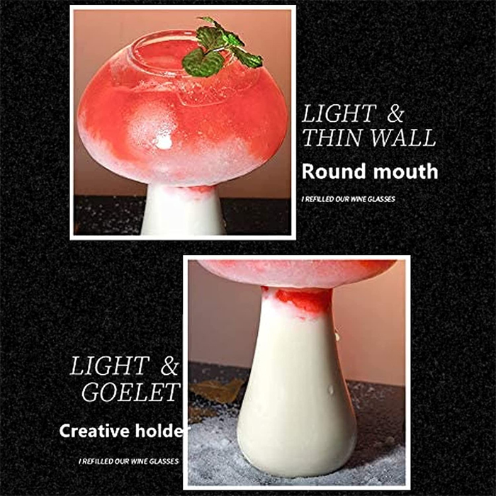 toadstool-shaped cocktail glass
