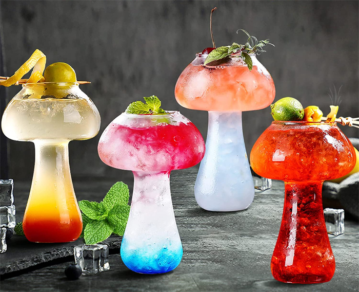 unique mushroom glasses for cocktails