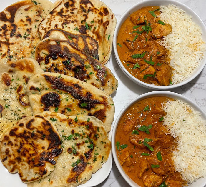 mouthwatering dishes butter chicken garlic butter naan