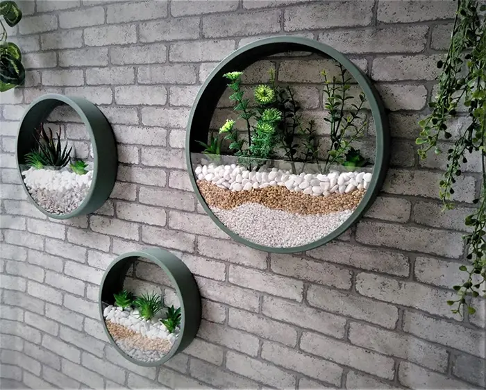 wall hanging indoor round planters
