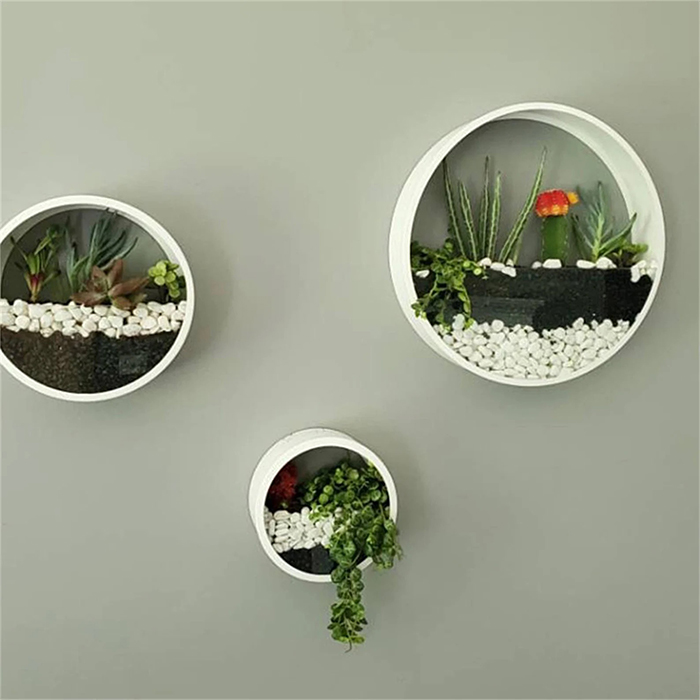 wall hanging round planter set